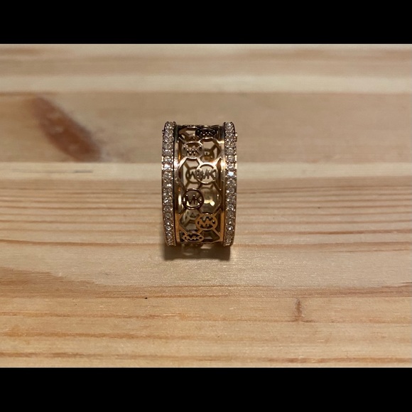 Michael Kors Monogram Logo Ring w/ Rhinestones - Picture 2 of 7